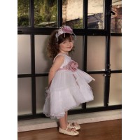 Βαπτιστικό Φόρεμα Dolce Bambini Τούλι-Δαντέλα 544-1