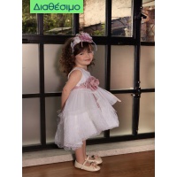 Βαπτιστικό Φόρεμα Dolce Bambini Τούλι-Δαντέλα 544-1