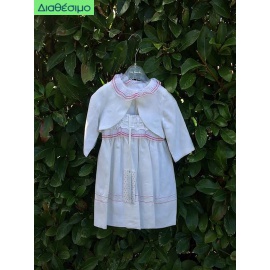 Βαπτιστικό Φόρεμα Λινό Guy Laroche QLS9410 Με Μπολερό