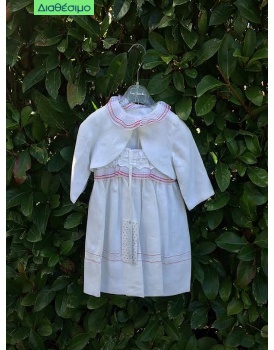 Βαπτιστικό Φόρεμα Λινό Guy Laroche QLS9410 Με Μπολερό