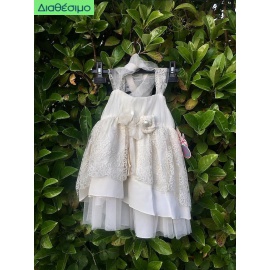 Βαπτιστικό Φόρεμα Δαντέλα-Μετάξι Lollipop Φ83