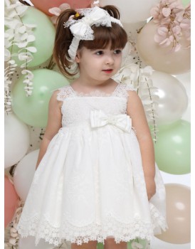 Βαπτιστικό Φόρεμα Mi Chiamo Κ4719-Ι Βαμβακερό Ivory (Εκρού)