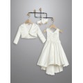 Βαπτιστικό Φόρεμα Με Μπολερό New Life 3028-2 Εκρού Satin Ασύμμετρο