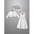 Βαπτιστικό Φόρεμα Με Μπολερό New Life 3034-1 Λευκό Satin