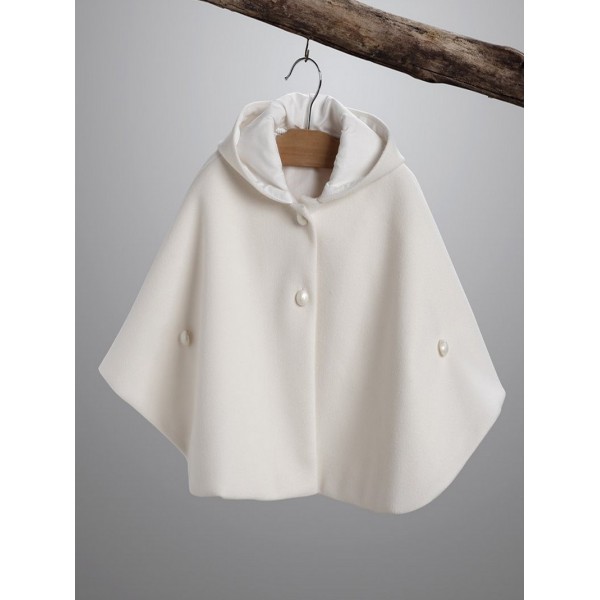 Μπολερό-Μαντό Βάπτισης New Life 2990-2 Μάλλινο Εκρού Με Κουκούλα