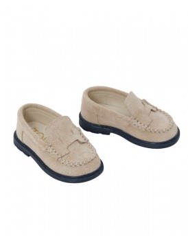 Χειμερινά Παπούτσια Βάπτισης Για Αγόρι EverKid EV100E Μπεζ Καστόρ 