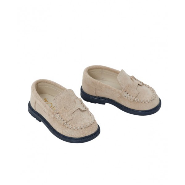 Χειμερινά Παπούτσια Βάπτισης Για Αγόρι EverKid EV100E Μπεζ Καστόρ